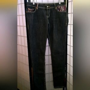 COOGI Jeans with Boho Ethnic Embroidered Pockets - Australian Brand size 14